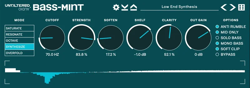 Unfiltered Audio Bass-Mint interface