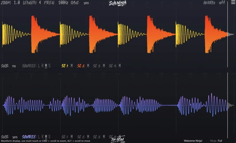 The Him DSP Sub Ninja interface