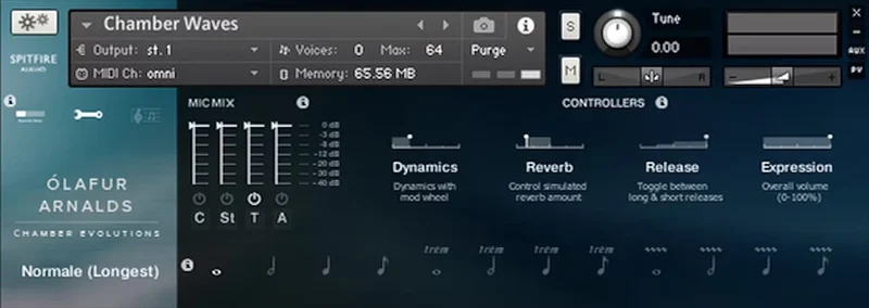 Spitfire Audio Ólafur Arnalds Chamber Evolutions interface