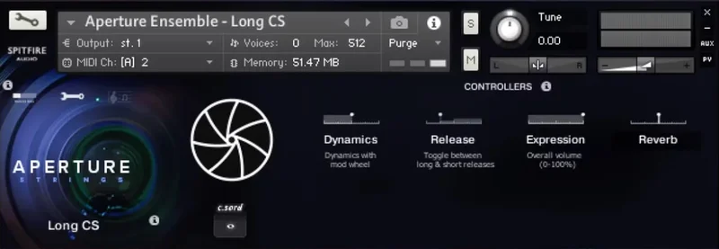 Spitfire Audio Aperture Strings interface