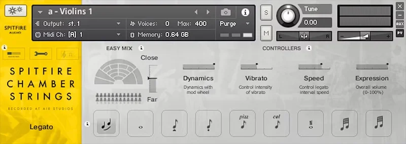 Spitfire Audio Spitfire Chamber Strings interface