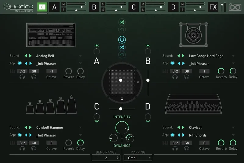 UVI Quadra - Metal and Wood interface