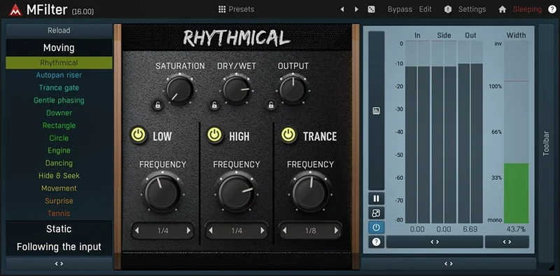MeldaProduction MFilter interface