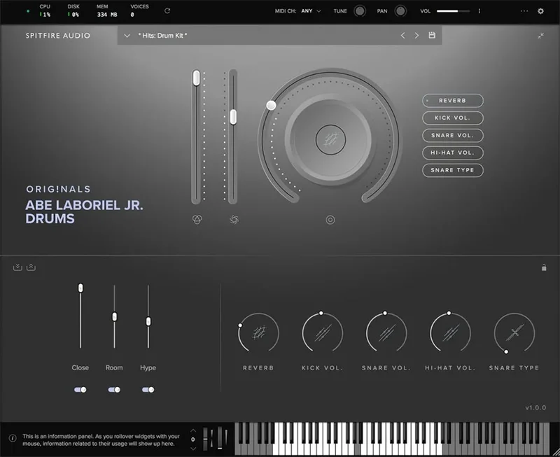 Spitfire Audio Originals Abe Laboriel Jr Drums interface