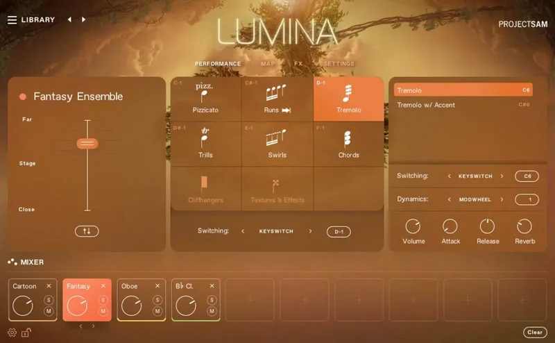 ProjectSAM Symphobia 3: Lumina 2.0 interface