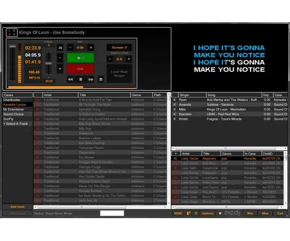 PCDJ Karaoki interface