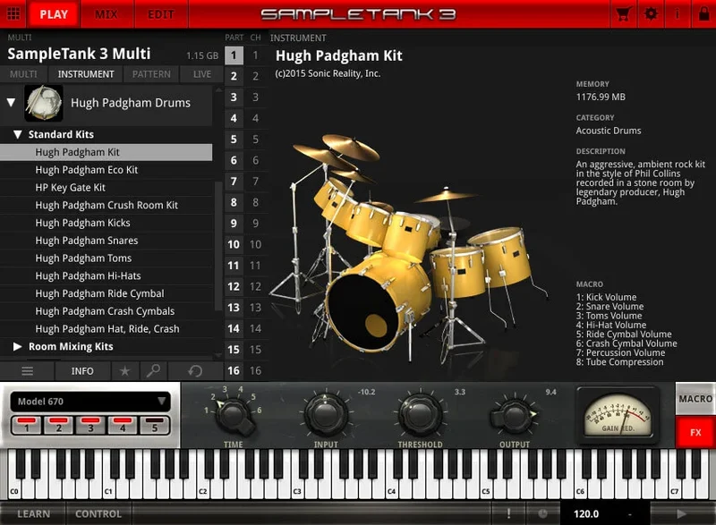 IK Multimedia Hugh Padgham Drums interface