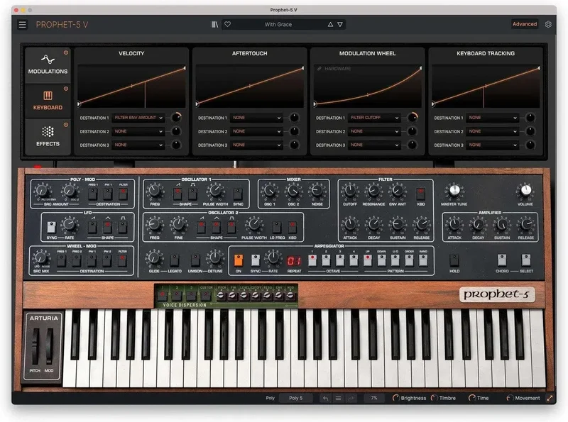 Arturia Prophet-5 V interface