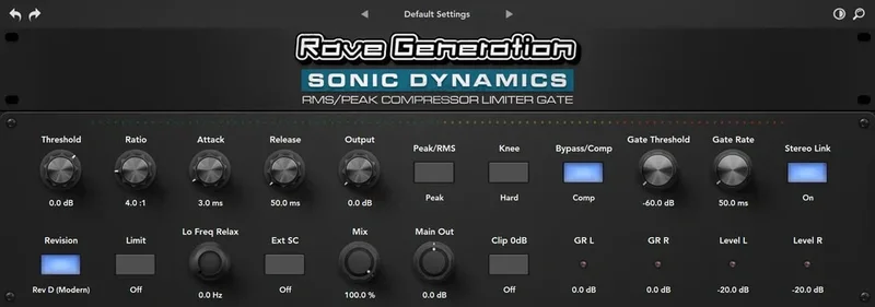 Rave Generation Sonic Dynamics interface