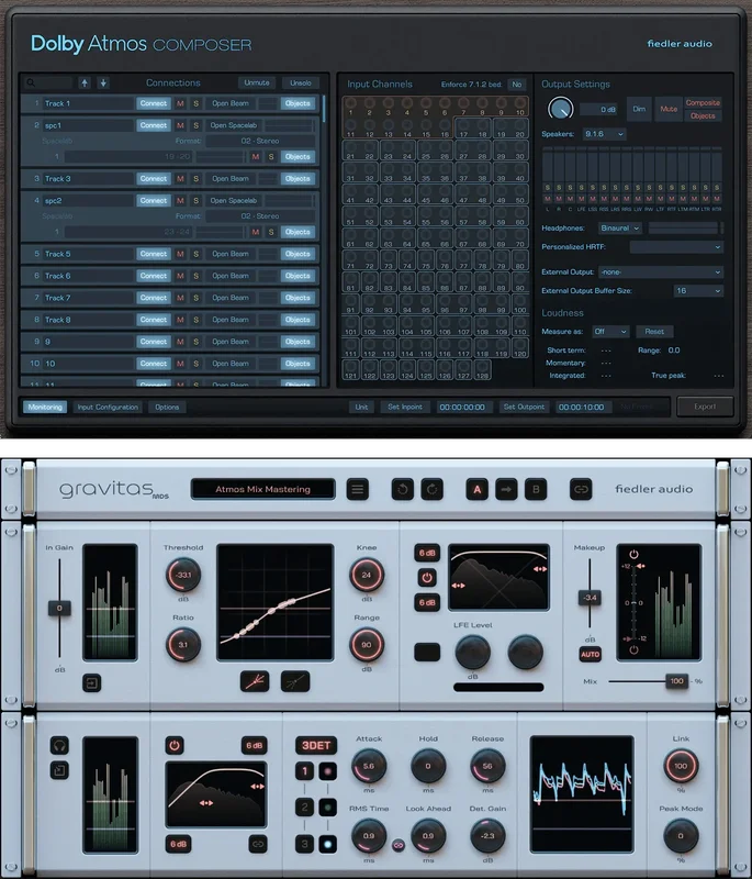 Fiedler Audio Dolby Atmos Composer & gravitas MDS interface