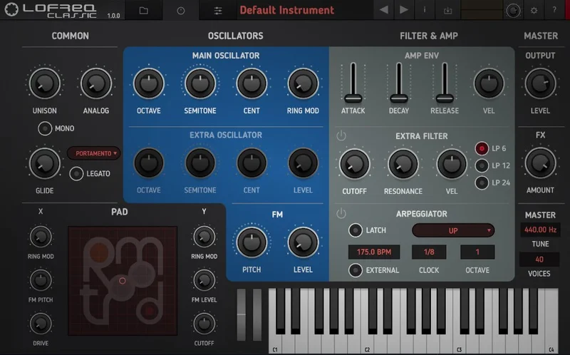 Tracktion RetroMod LoFreq Classic interface