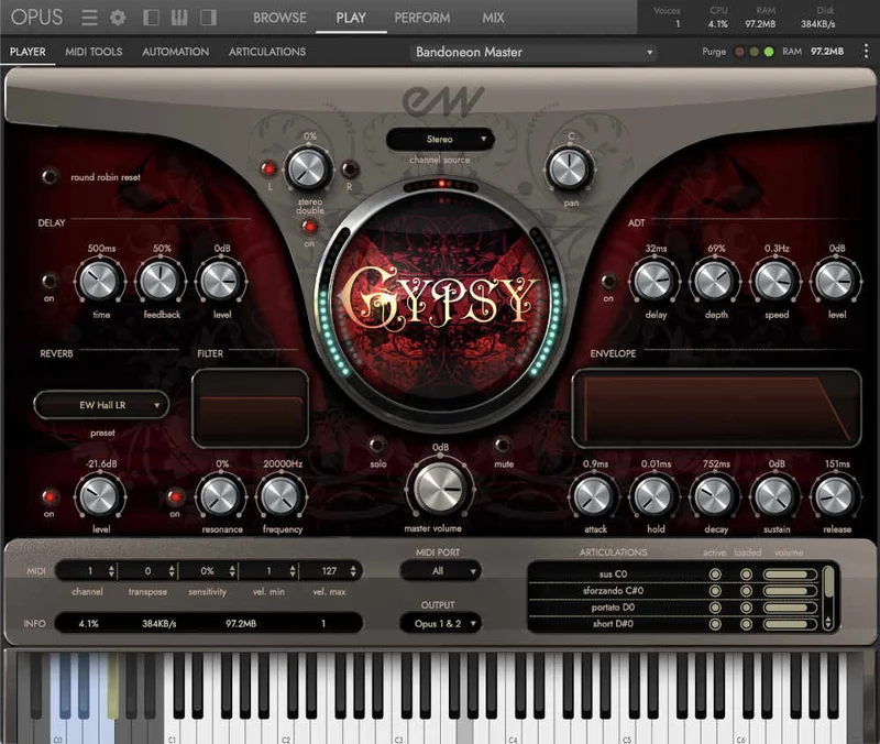 EastWest Sounds Gypsy interface