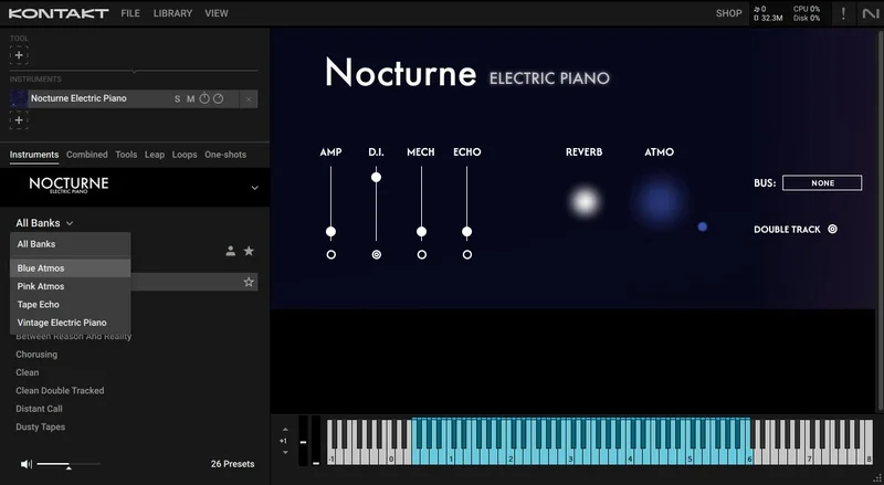 Sonora Cinematic Nocturne Electric Piano interface