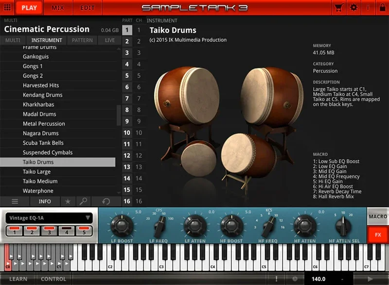 IK Multimedia Cinematic Percussion interface