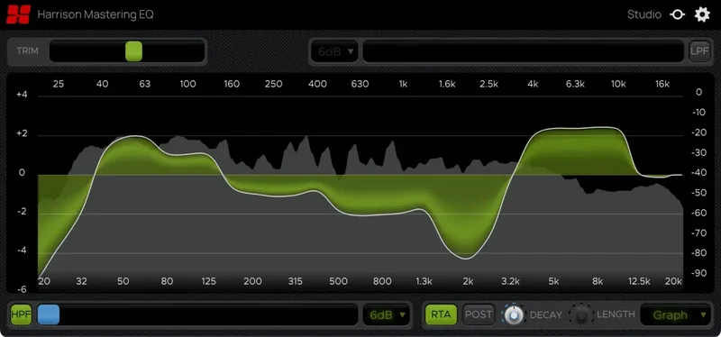 Harrison Mastering EQ interface