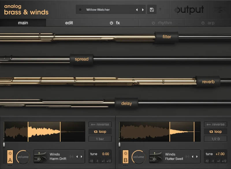 Output Output ANALOG BRASS & WINDS Kontakt Instrument interface