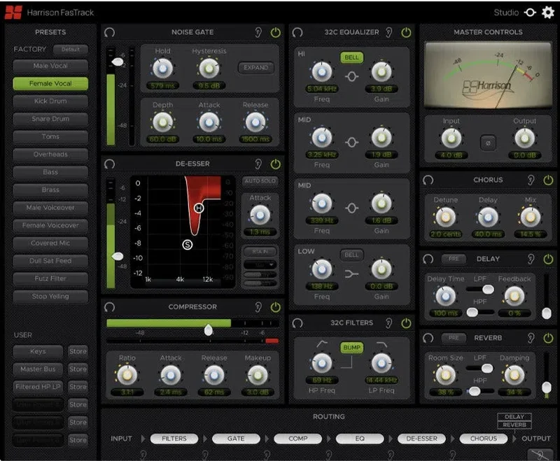 Harrison FasTrack interface