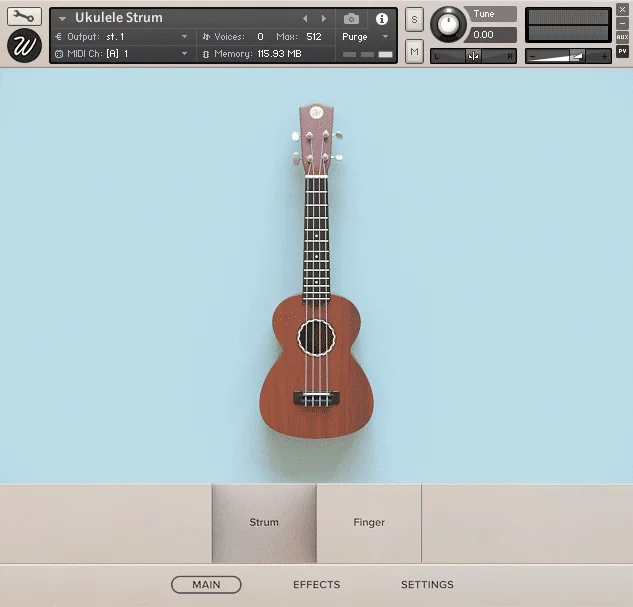 Wavesfactory Ukulele Collection interface