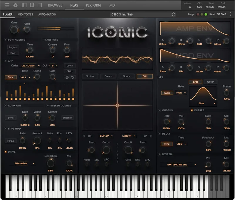 EastWest Sounds Iconic interface