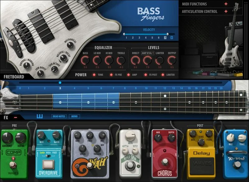 Waves Bass Fingers interface