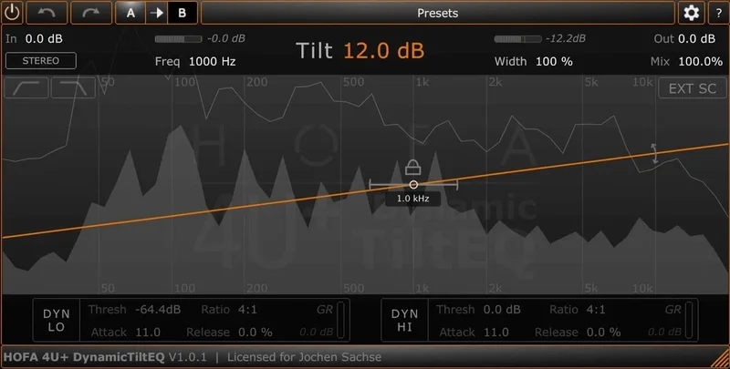 HOFA 4U+ DynamicTiltEQ interface