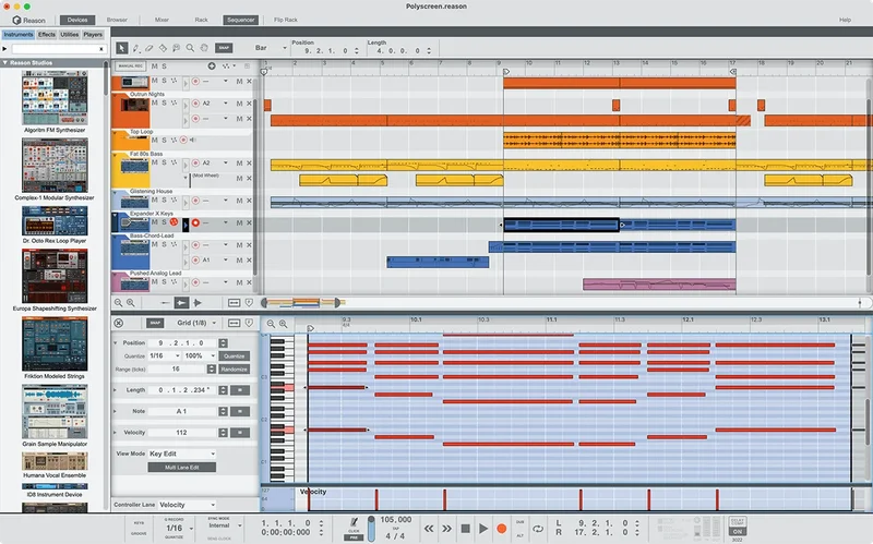 Reason Studios Reason 13 - Education interface