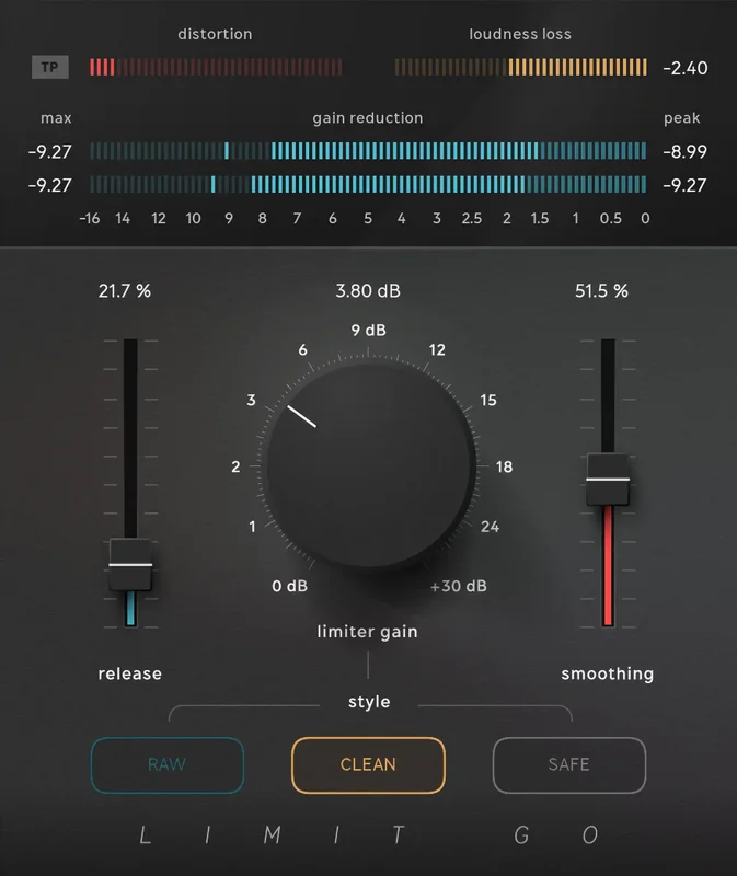 Softube Limit Go interface