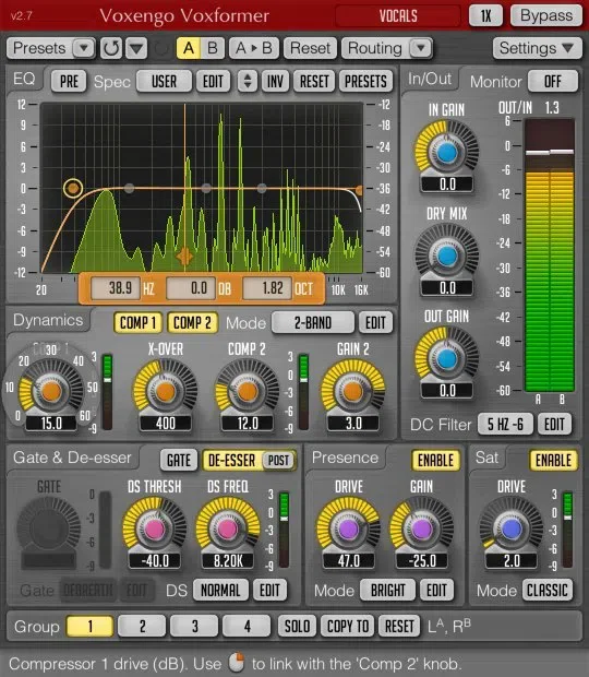 Voxengo Voxformer interface