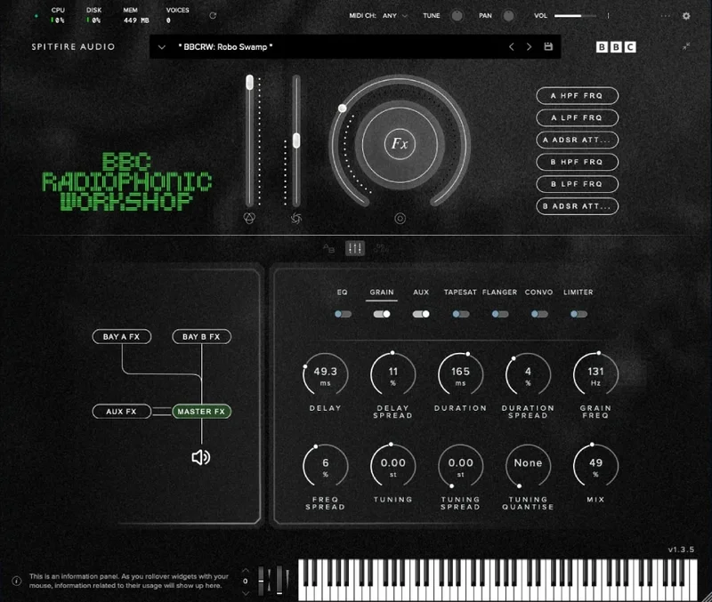 Spitfire Audio BBC Radiophonic Workshop interface