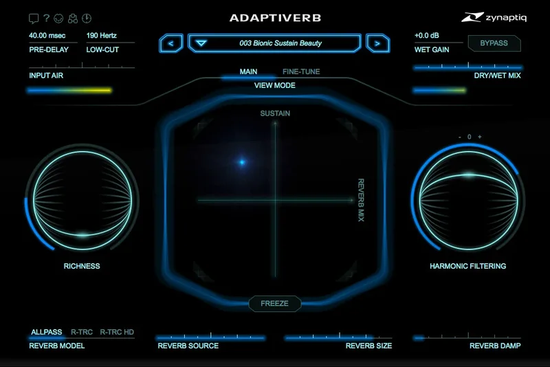 Zynaptiq Adaptiverb [Education] interface