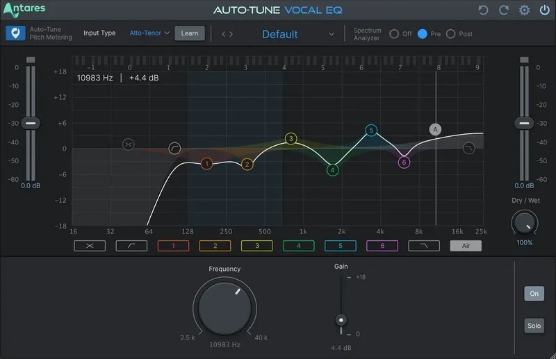Antares AutoTune Vocal EQ Perpetual License interface