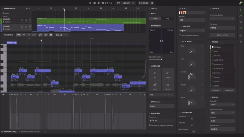 Dreamtonics Synthesizer V Bundle 2 interface