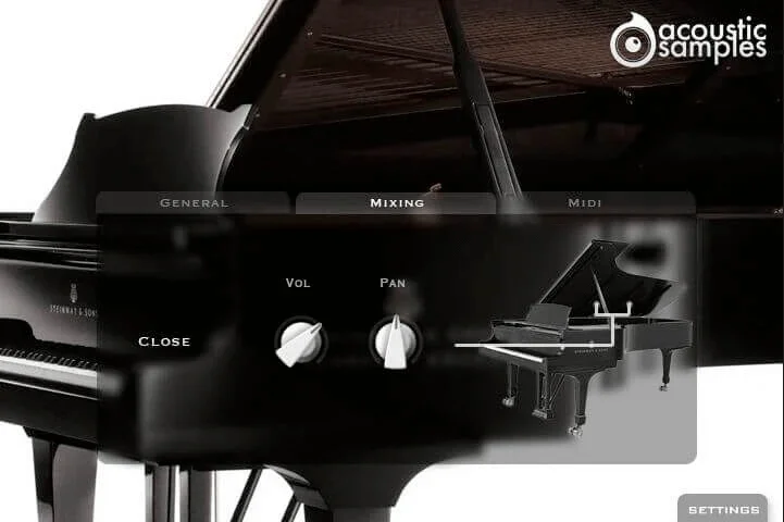 Acousticsamples AcademicGrand interface