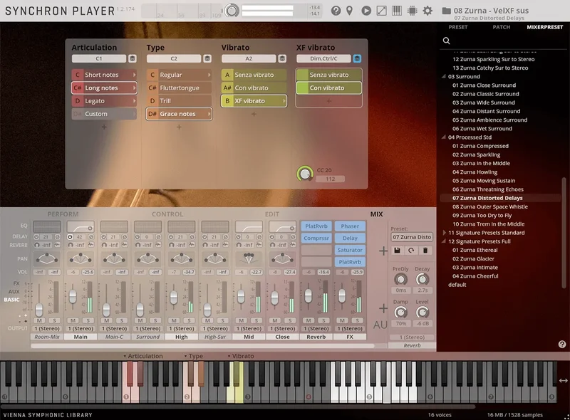 VSL Synchron Zurna interface