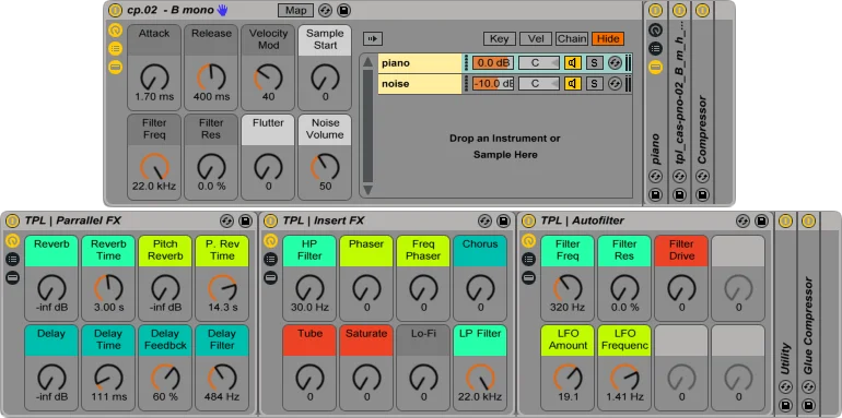 THEPHONOLOOP Cassette Piano.02 Ableton interface