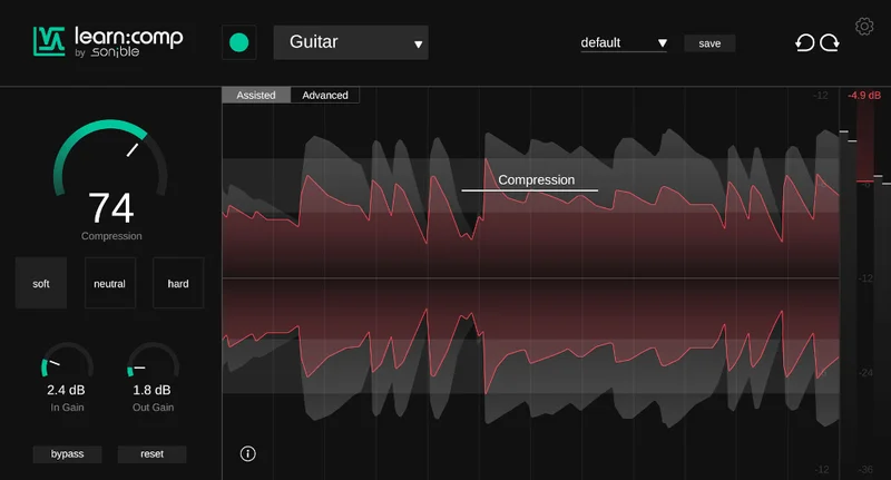 Sonible learn:comp interface