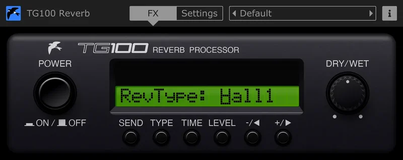 Martinic TG100 Reverb interface