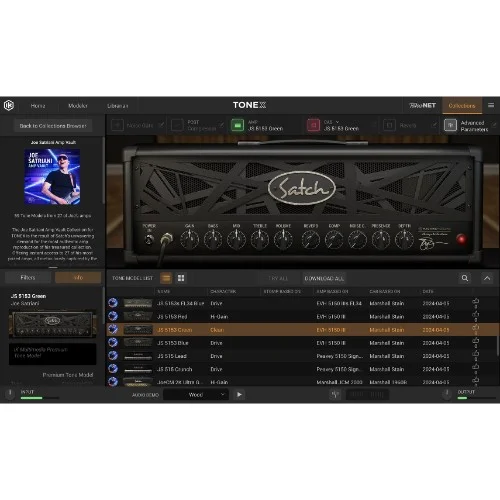 IK-Multimedia Joe Satriani Amp Vault Signature Collection interface