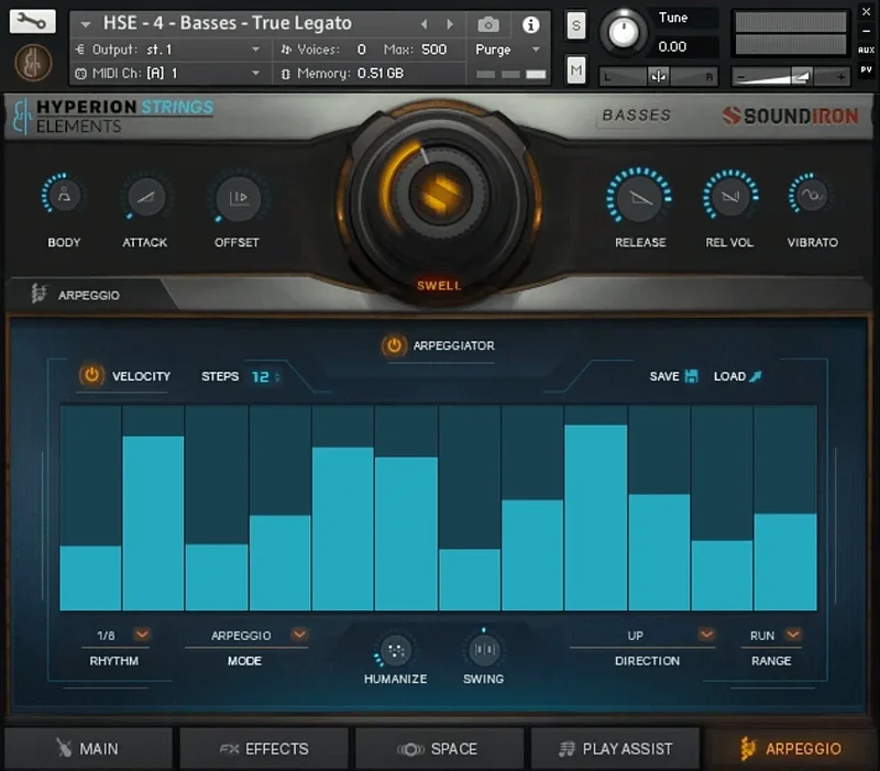 Soundiron Hyperion Strings Elements interface