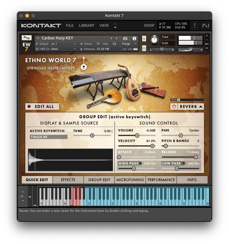 Best Service Ethno World 7 Instruments interface