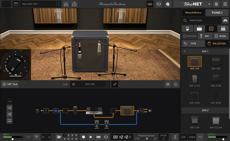 IK Multimedia AmpliTube SVX interface