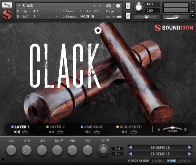 Soundiron Clack 3.0 interface