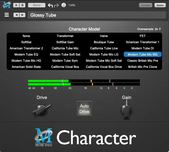 Metric Halo Character v4 interface