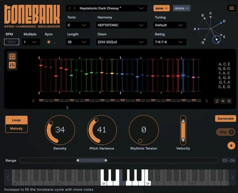 Node Audio Tonebank interface
