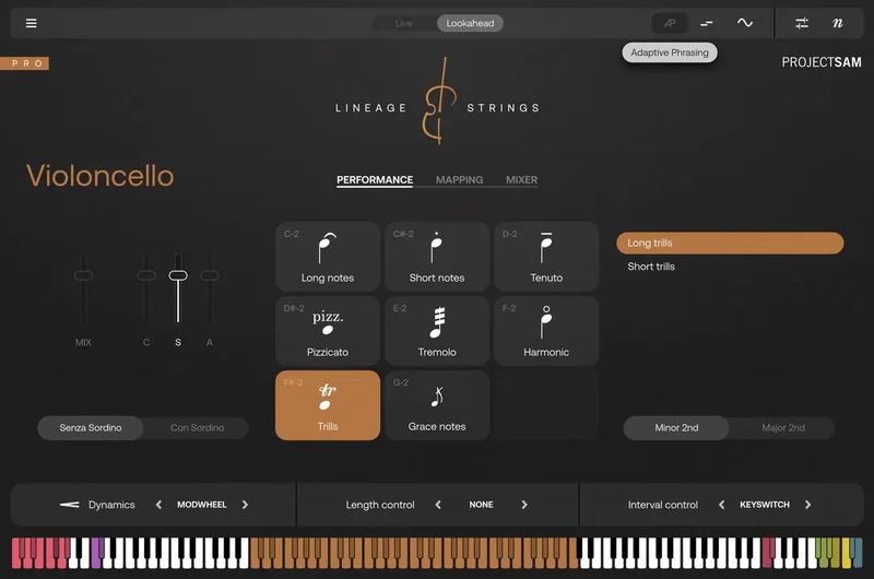 ProjectSAM Lineage Strings interface