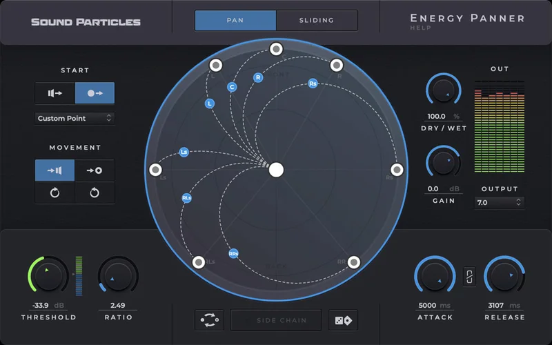 Sound Particles Energy Panner | Educational Version interface