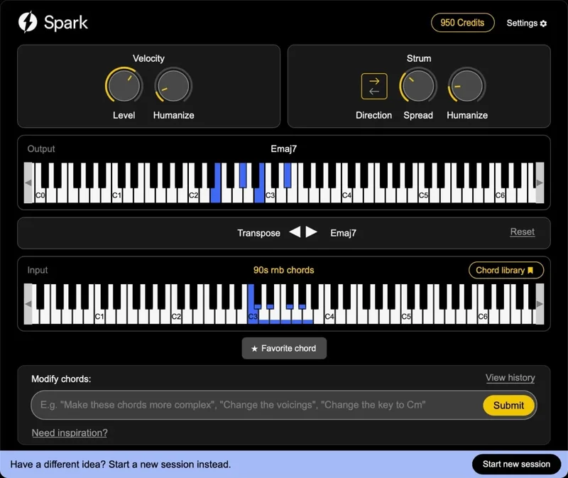Muse Sessions Spark - 1 Year interface