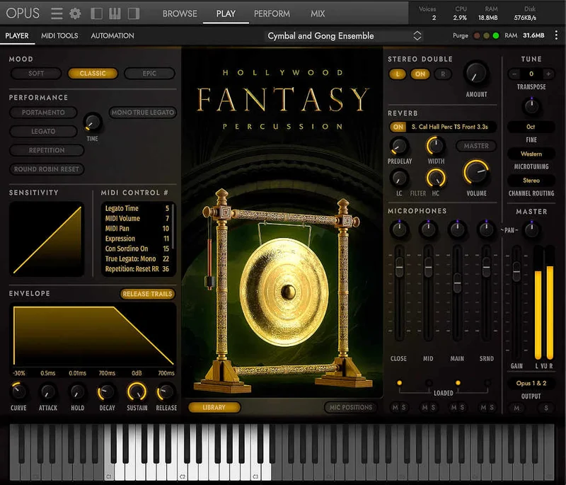 EastWest Sounds Hollywood Fantasy Percussion interface