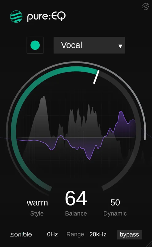 sonible pure:EQ + 1 FREE sonible Product interface
