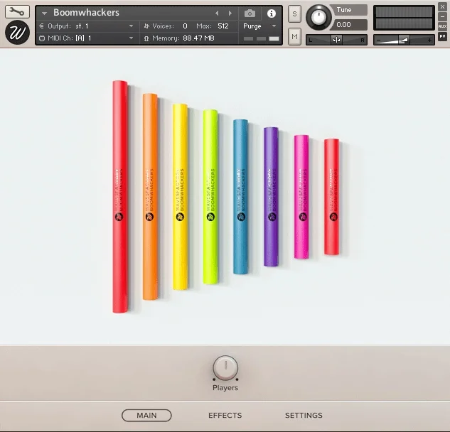 Wavesfactory Boomwhackers interface